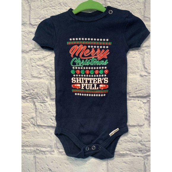 Christmas “Shitter’s Full”Baby One Piece Size 3-6 Months - Picture 1 of 3